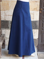 【mnem】RAF MAXI COTTON LONG SKIRT Roper Womens Maxi Length Ruffle Blue 100% Cotton Skirt – The