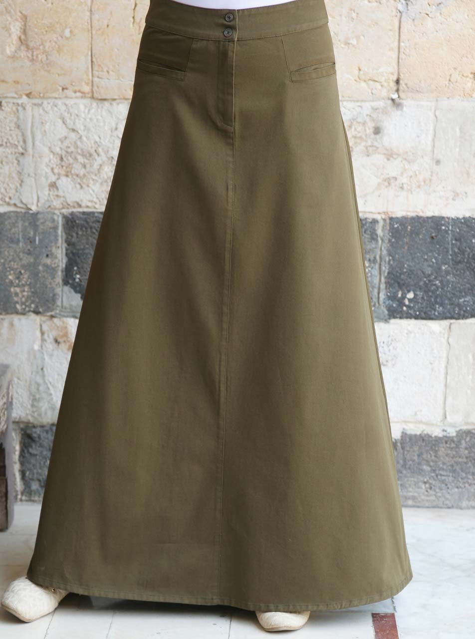 Cotton Flattering Fit A-Line Skirt - Maxi Skirts - Women | Shukr 