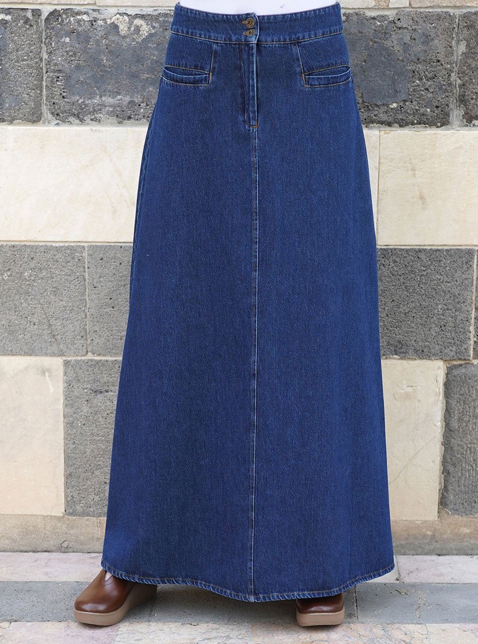 2023 Fashion Women's Denim Long Skirt With Belted High Wasit Double  Breasted Umbrella Jeans Skirts Female Straight A-line Skirt - Skirts -  AliExpress