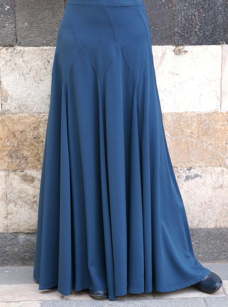 【PORTERNA】Hour flare long skirt Maxi Front Slit,panelled,flare Skirt Sewing Pattern,ladies