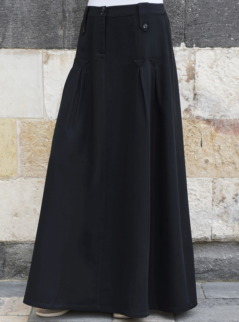 【U LAN】Corner ribbon pleats skirt pants Inverted Pleats Skirt | Shukr Clothing