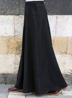 Paneled and Godeted Maxi Skirt