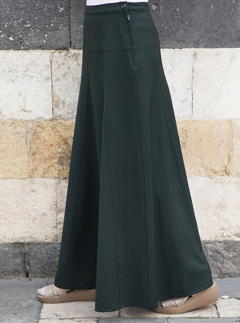 Paneled and Godeted Maxi Skirt