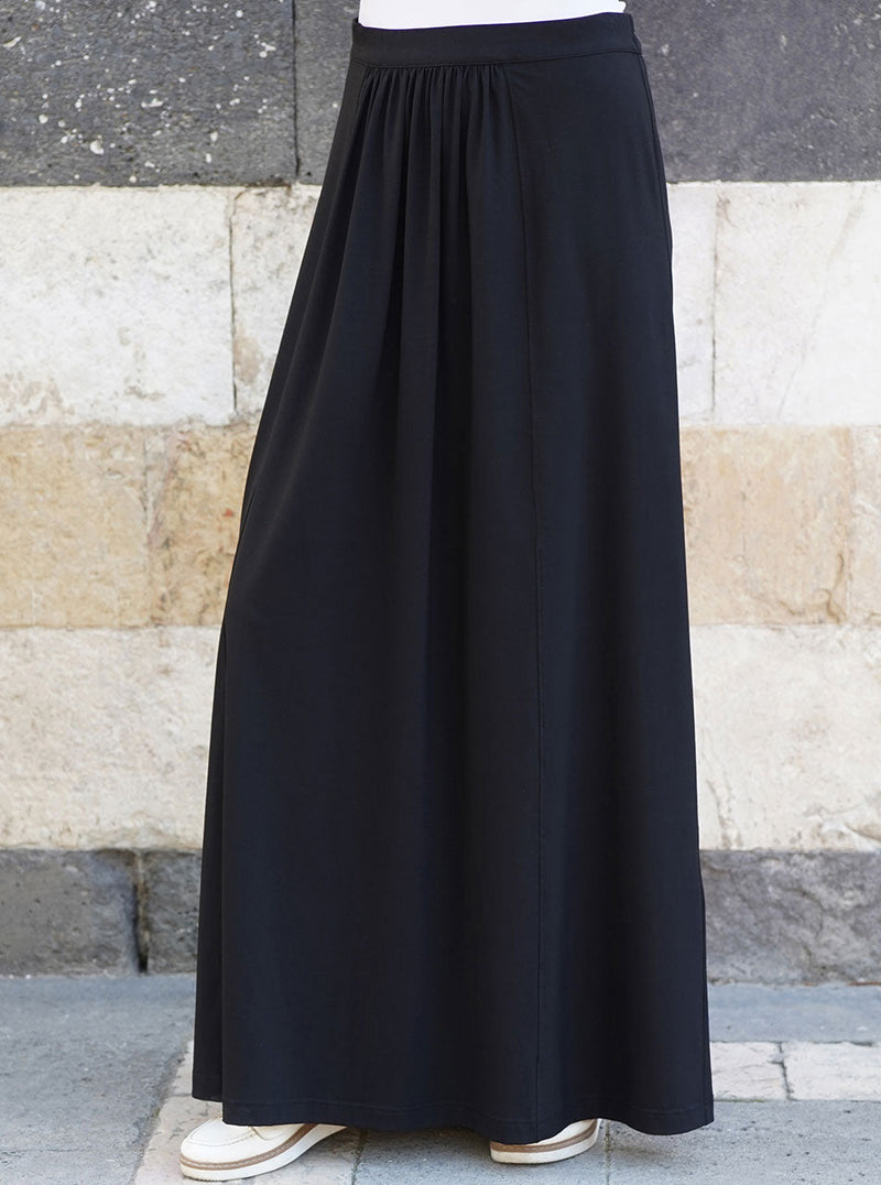 Ruched Front Jersey Maxi Skirt